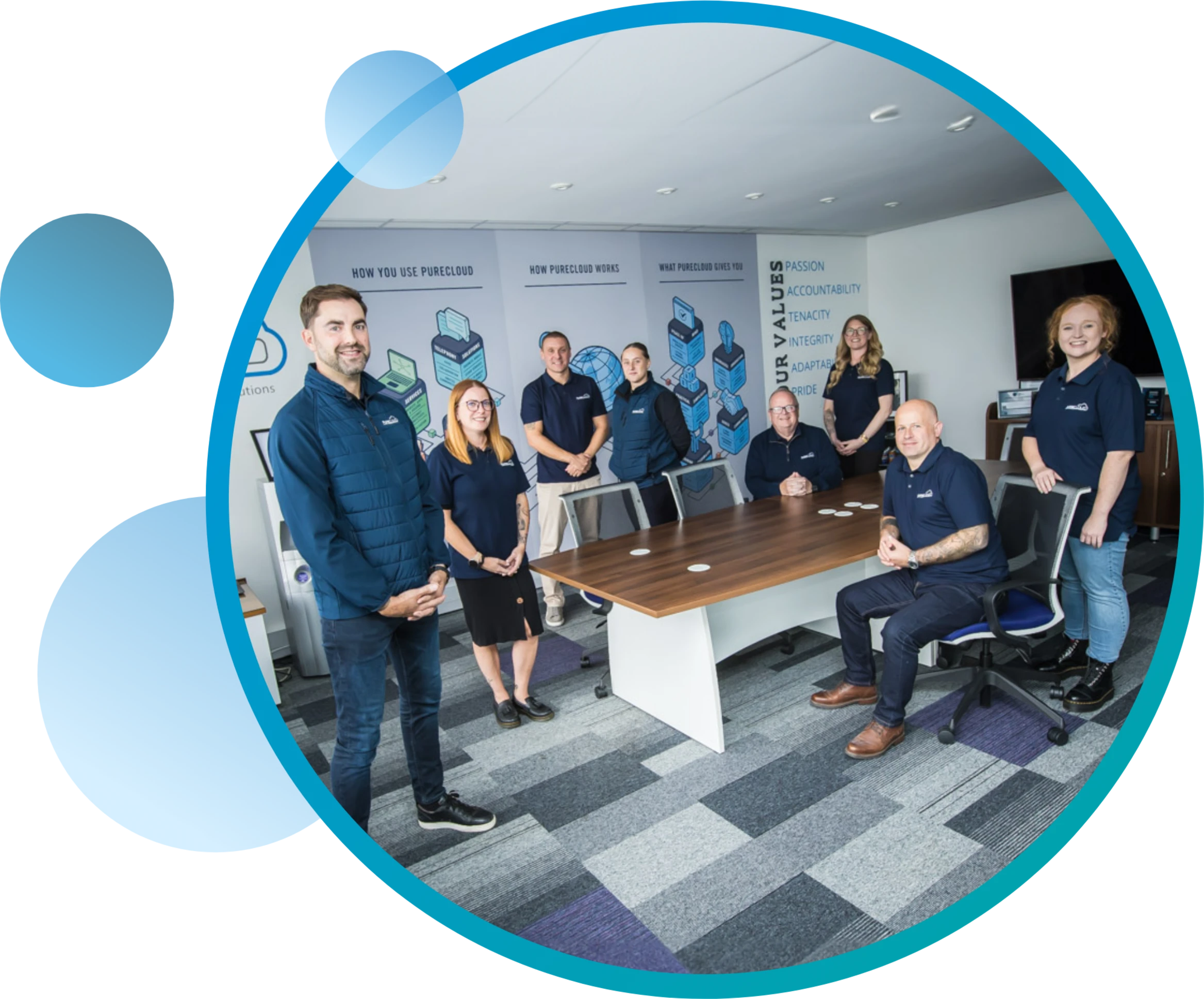 Pure cloud team in their office