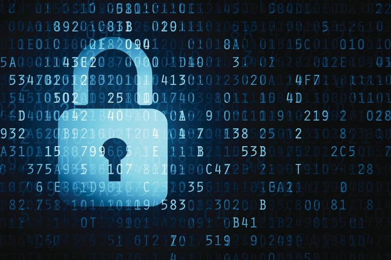 Abstract image of a lock with overlay numbers to represent data breaches