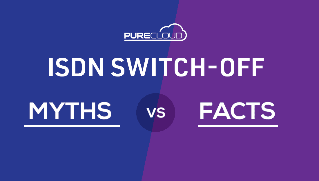 Graphic image reading " ISDN switch-off, mythis vs facts"